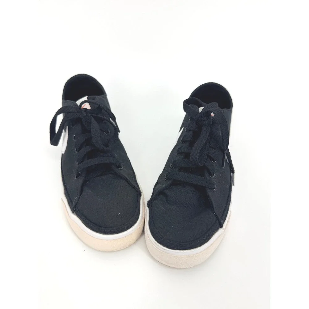 Nike Court Legacy Canvas Black White Low Top Sneakers Womens 7